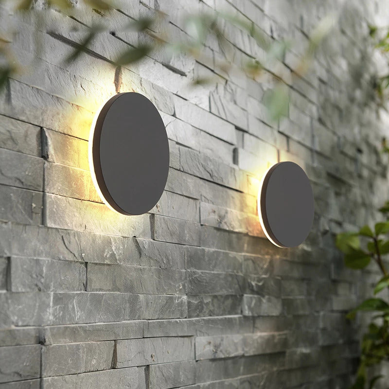 Modern LED Outdoor Wall Light - White/Black Metal for Garden