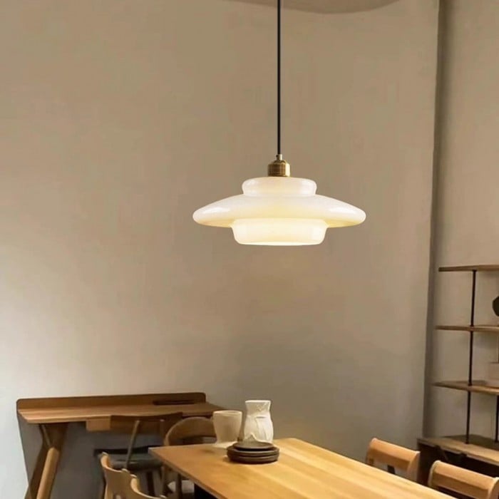 Elisa Milk White Glass Pendant Light
