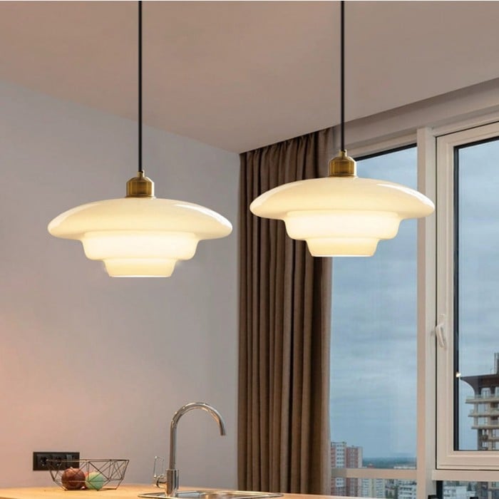 Elisa Milk White Glass Pendant Light