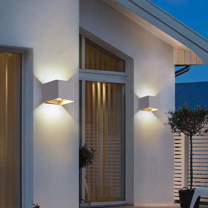 Ray Contemporary LED Outdoor Wall Light - White Metal for Garden or Hall