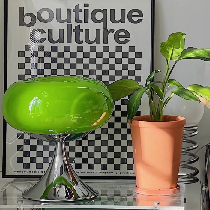 Aurelia Bauhaus Apple-Shaped Glass Table Lamp