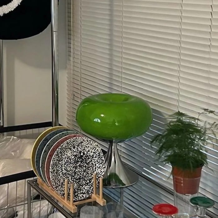 Aurelia Bauhaus Apple-Shaped Glass Table Lamp