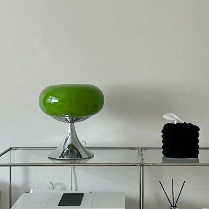 Aurelia Bauhaus Apple-Shaped Glass Table Lamp
