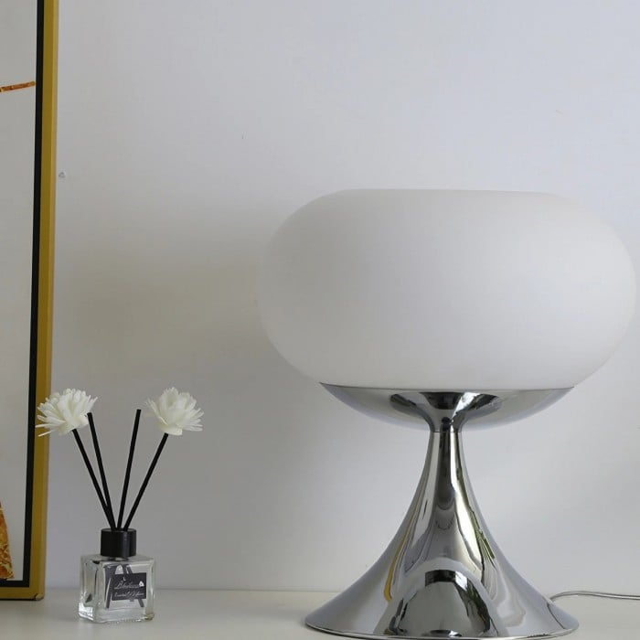 Aurelia Bauhaus Apple-Shaped Glass Table Lamp