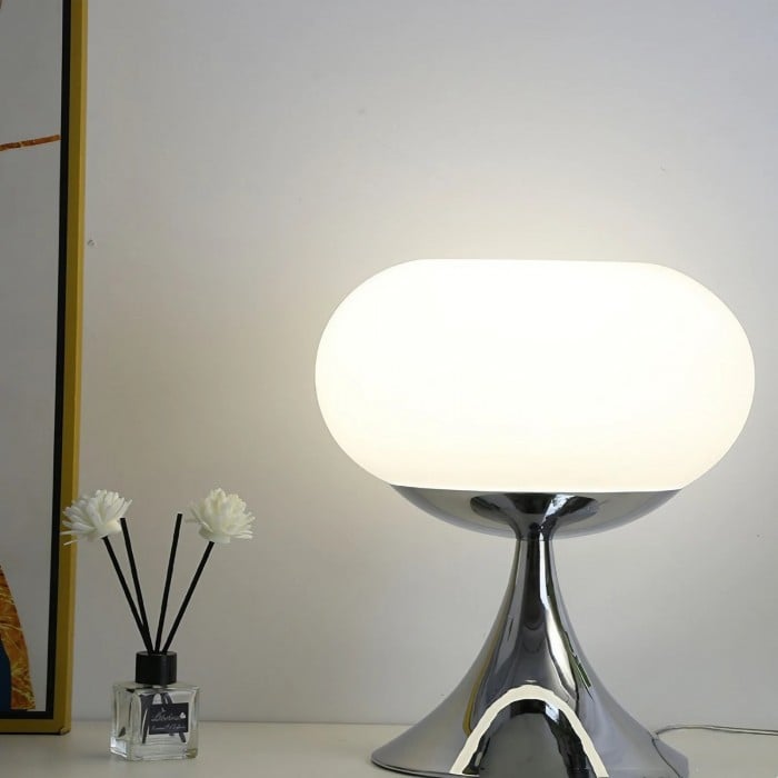 Aurelia Bauhaus Apple-Shaped Glass Table Lamp