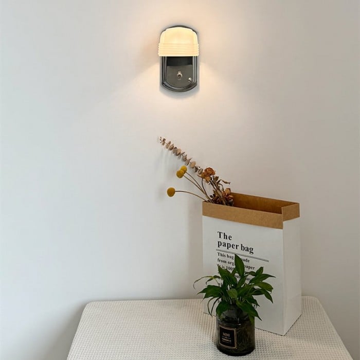 Natalia Bauhaus White Glass Wall Lamp