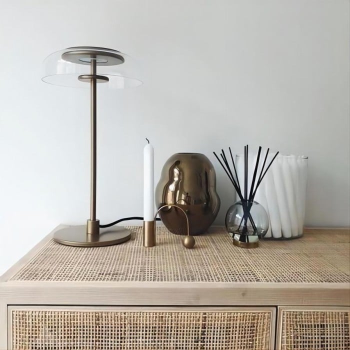 Marino Bloshi Round Glass Table Lamp