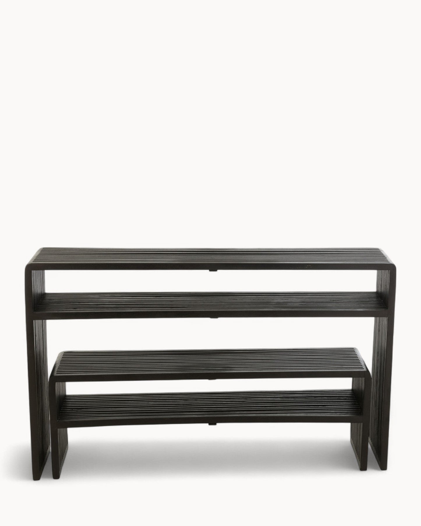 Modern Black Wood Console with Shelf – 80 cm – J-Line