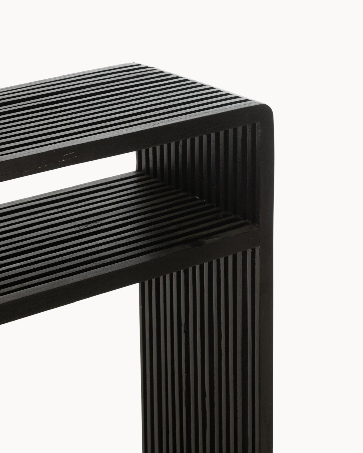 Modern Black Wood Console with Shelf – 80 cm – J-Line