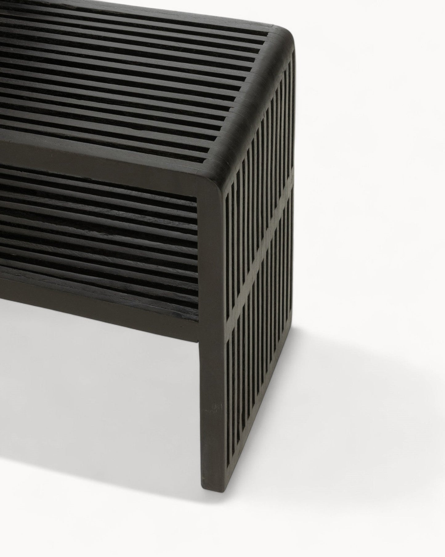 Modern Black Wood Console with Shelf – 80 cm – J-Line