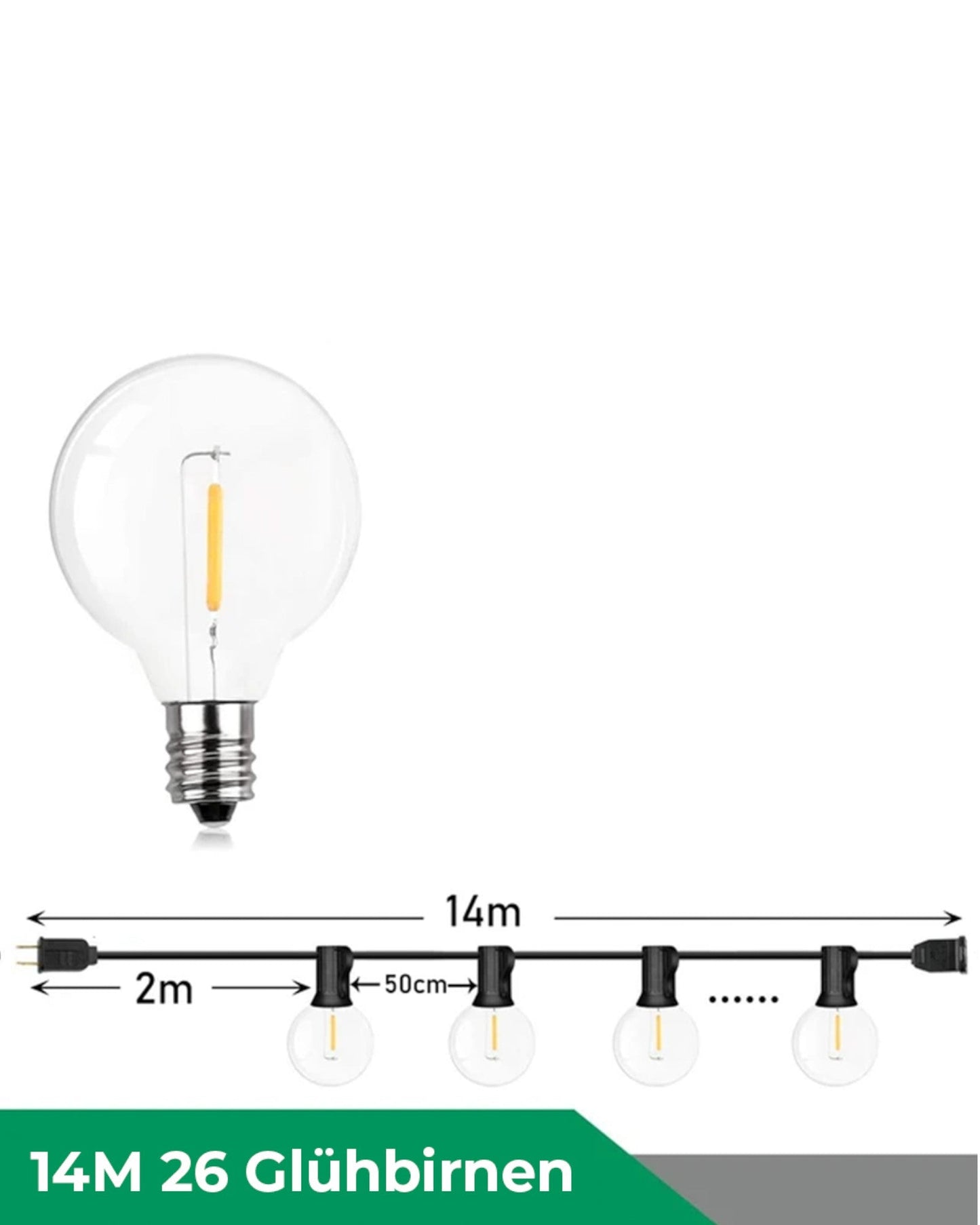 150m Dimmable Waterproof LED String Lights for Garden & Patio - Warm White