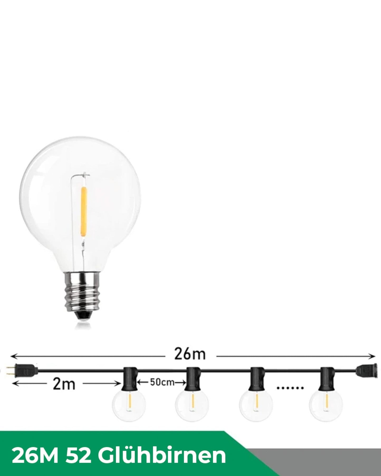150m Dimmable Waterproof LED String Lights for Garden & Patio - Warm White