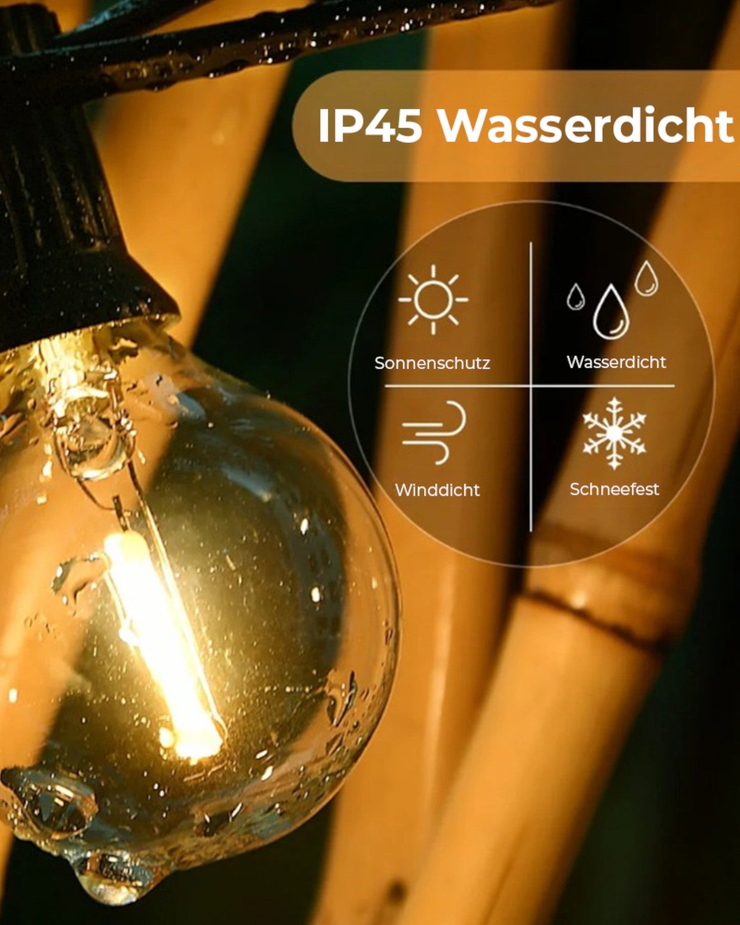 150m Dimmable Waterproof LED String Lights for Garden & Patio - Warm White