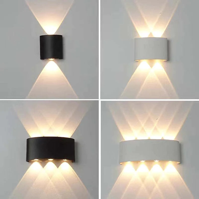 Ray Contemporary Rectangle LED Outdoor Wall Light - White Metal for Patios