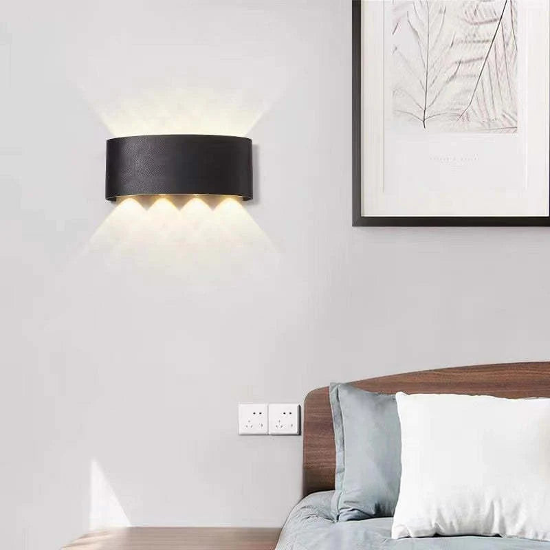 Ray Contemporary Rectangle LED Outdoor Wall Light - White Metal for Patios