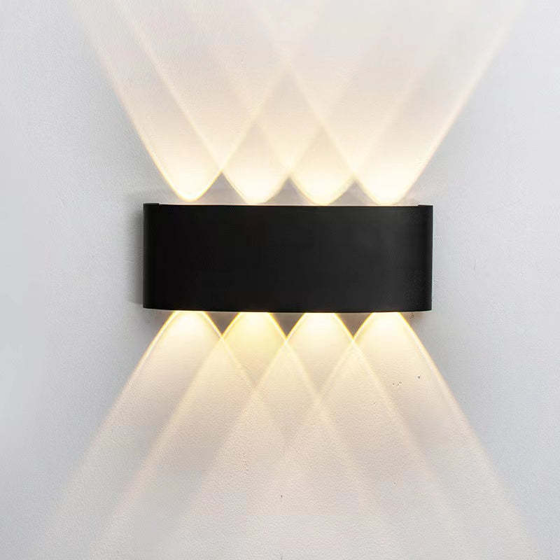 Ray Contemporary Rectangle LED Outdoor Wall Light - White Metal for Patios