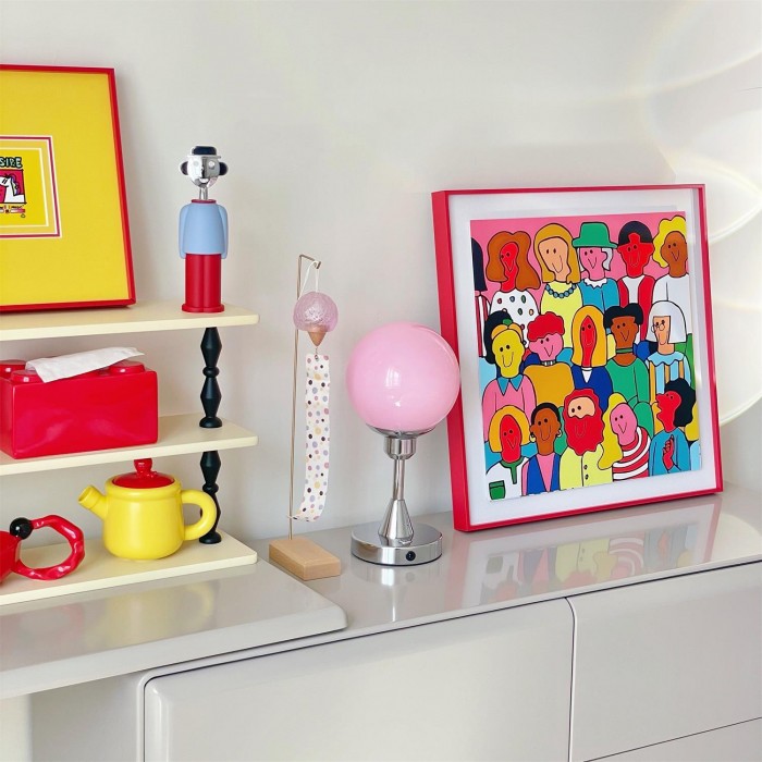Vitale Bauhaus Candy Ball Glass Table Lamp
