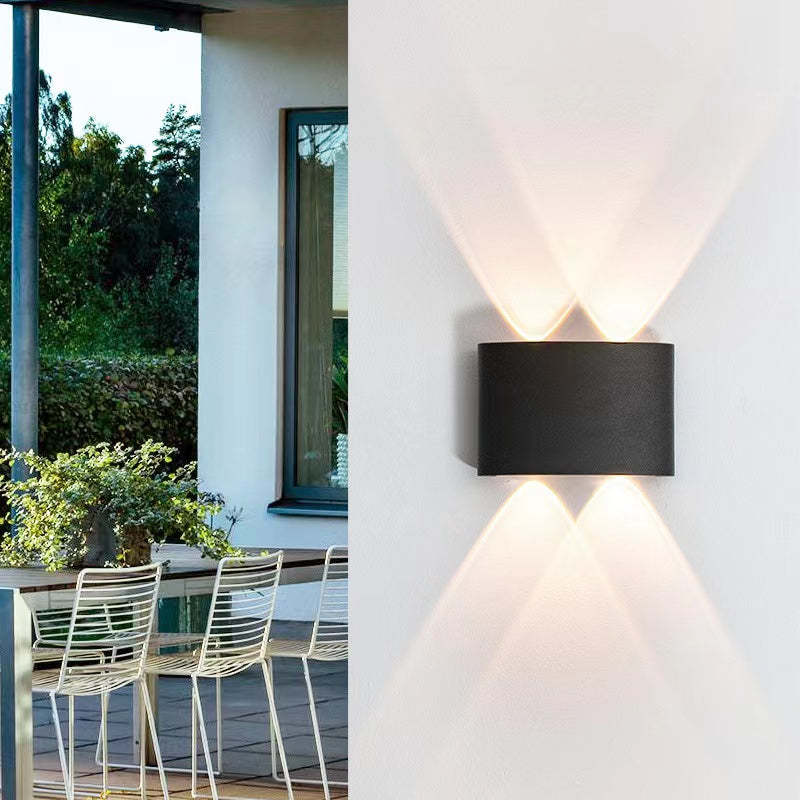 Ray Contemporary Rectangle LED Outdoor Wall Light - White Metal for Patios