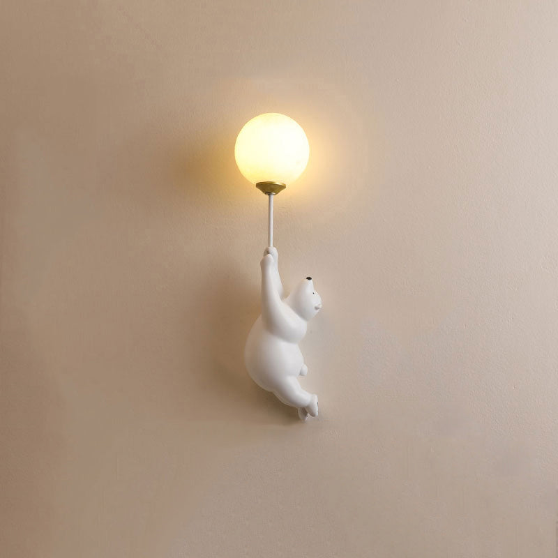Arisha Design White Bear LED Wall Light for Kids' Rooms and Bedrooms