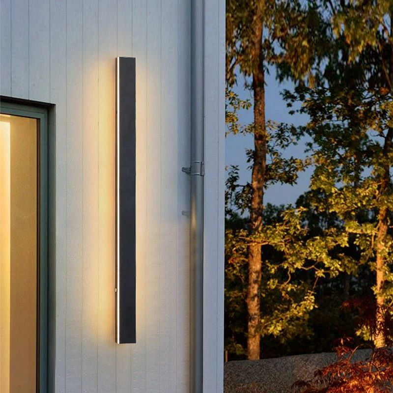 Arisha Black Minimalist Waterproof LED Outdoor Wall Light for Garden and Corridor