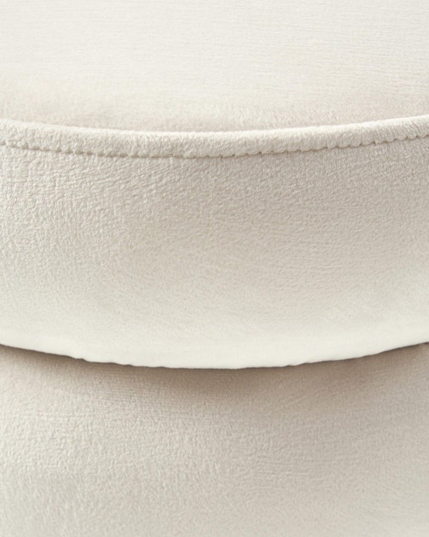 Alto Velvet Pouf – Cream White Round Velvet Stool