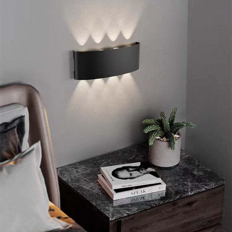 Ray Contemporary Rectangle LED Outdoor Wall Light - White Metal for Patios
