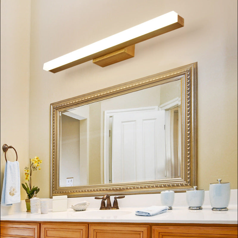 Arisha Contemporary Linear LED Wall Light for Bathroom and Living Room - Wood Finish