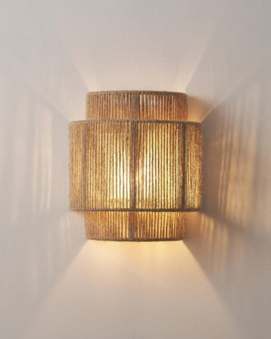 Cecillia Wall Lamp - Eco-Friendly Modern Design with Natural Brown Jute Shade