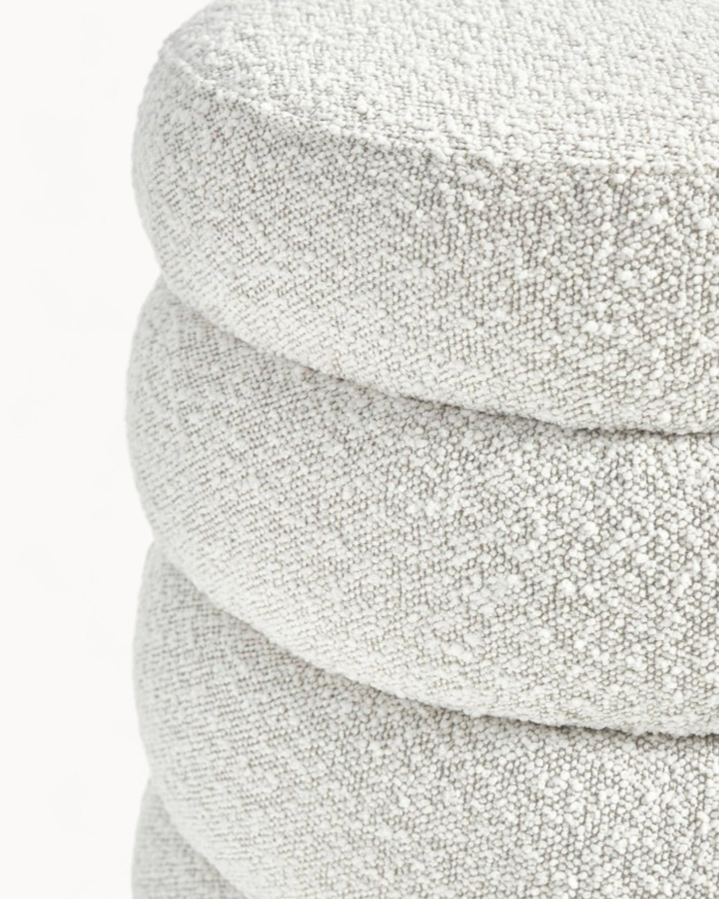 Alto Velvet Pouf – Cream White Round Velvet Stool