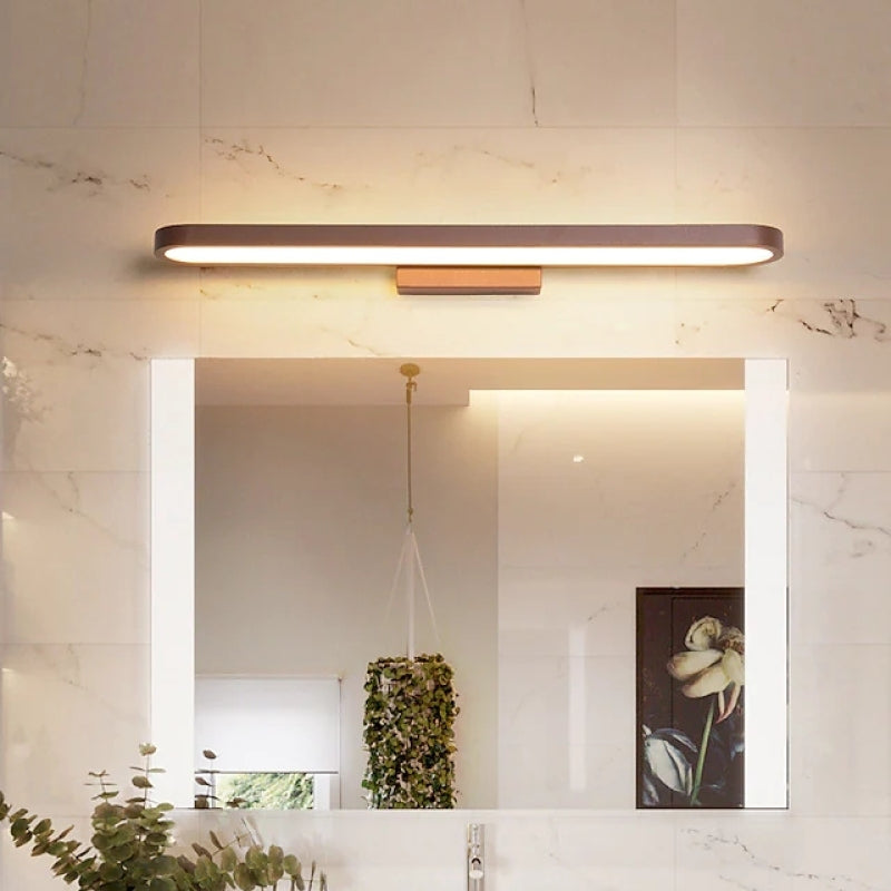 Arisha Contemporary Linear Wall Light in Coffee Finish for Bedroom and Bathroom, Metal Design