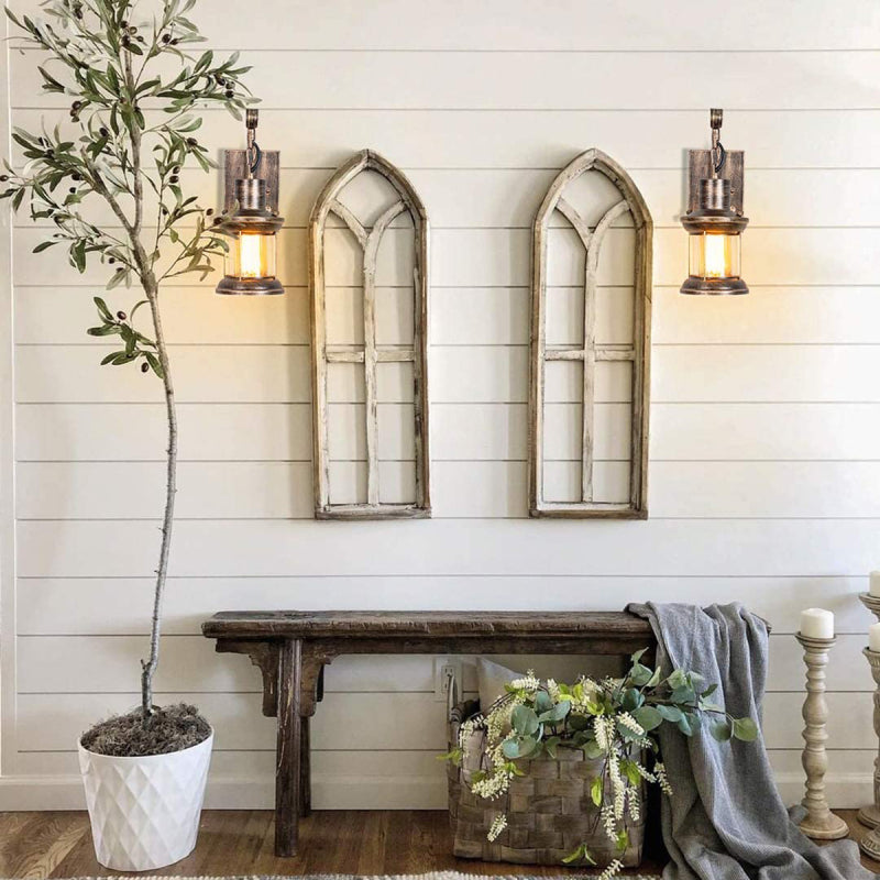 Silva Vintage Industrial Wall Lamp - Black and Bronze Metal/Glass for Indoor Use