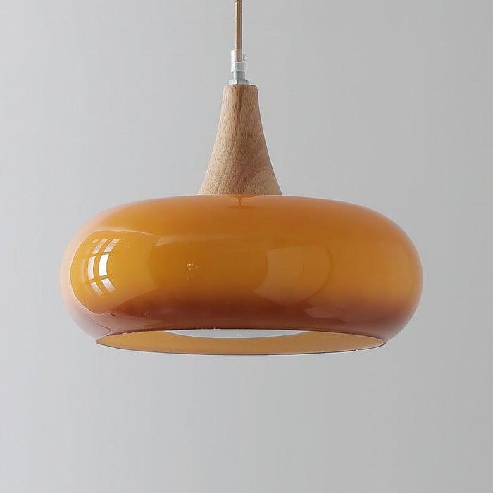Violetta Bauhaus-Inspired Orange Disc Pendant Light