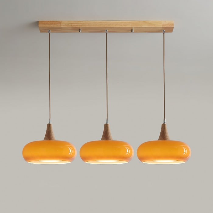 Violetta Bauhaus-Inspired Orange Disc Pendant Light