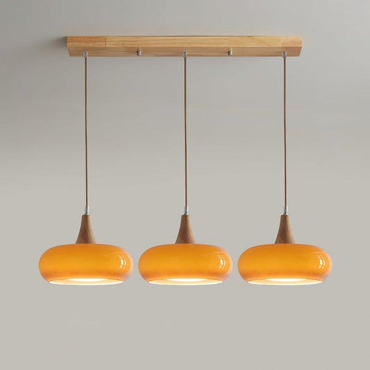 Violetta Bauhaus-Inspired Orange Disc Pendant Light
