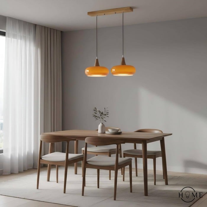 Violetta Bauhaus-Inspired Orange Disc Pendant Light