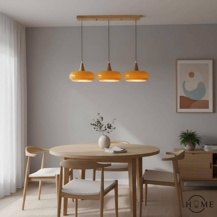 Violetta Bauhaus-Inspired Orange Disc Pendant Light