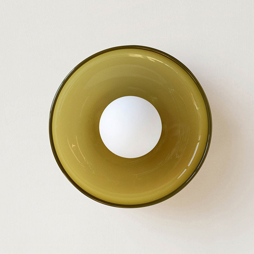 Contemporary Amber Glass Ceiling Light with G9 LED - Available in 25cm and 35cm, 220-240V