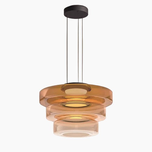 Contemporary Glass Pendant Light | Adjustable Hanging Cable & LED Bulbs | 12W