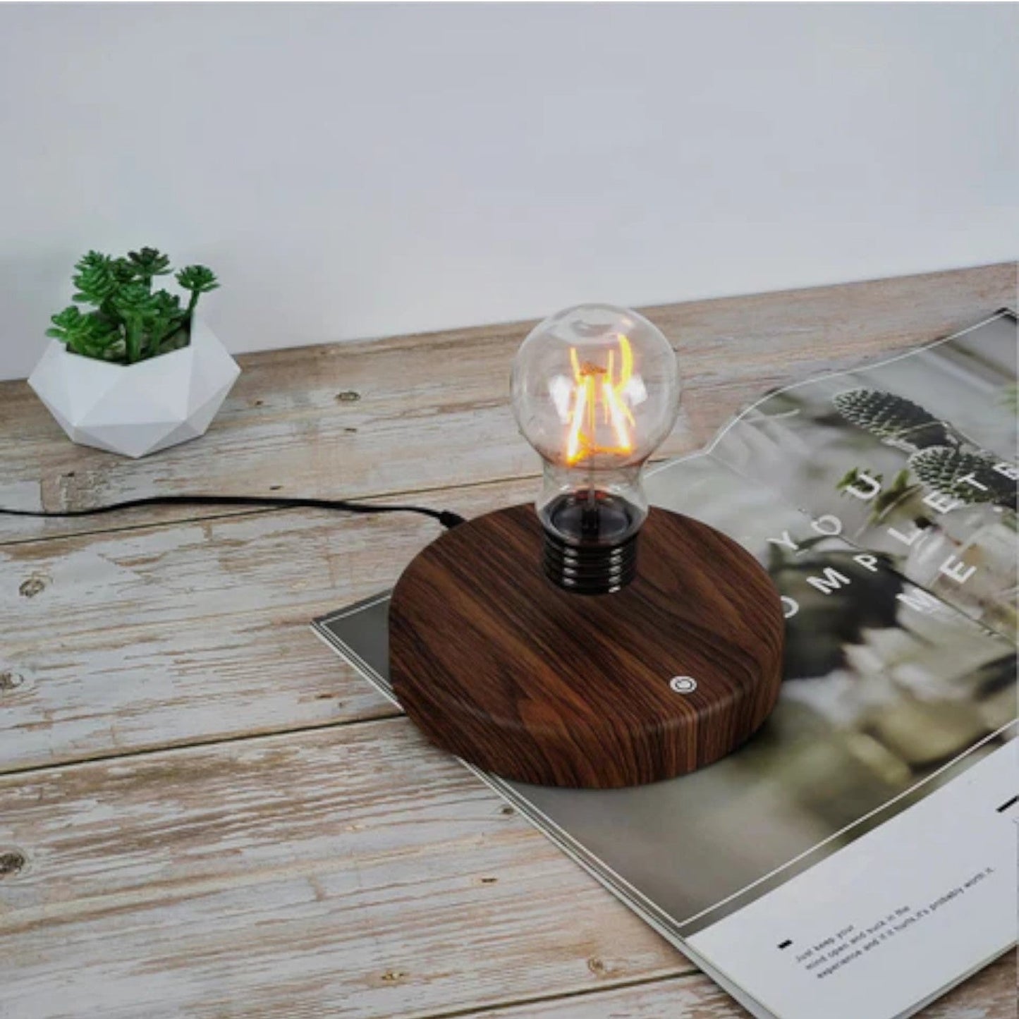 Levitating Tesla Desk Lamp - 360° Rotatable LED with Magnetic Suspension and Touch Control