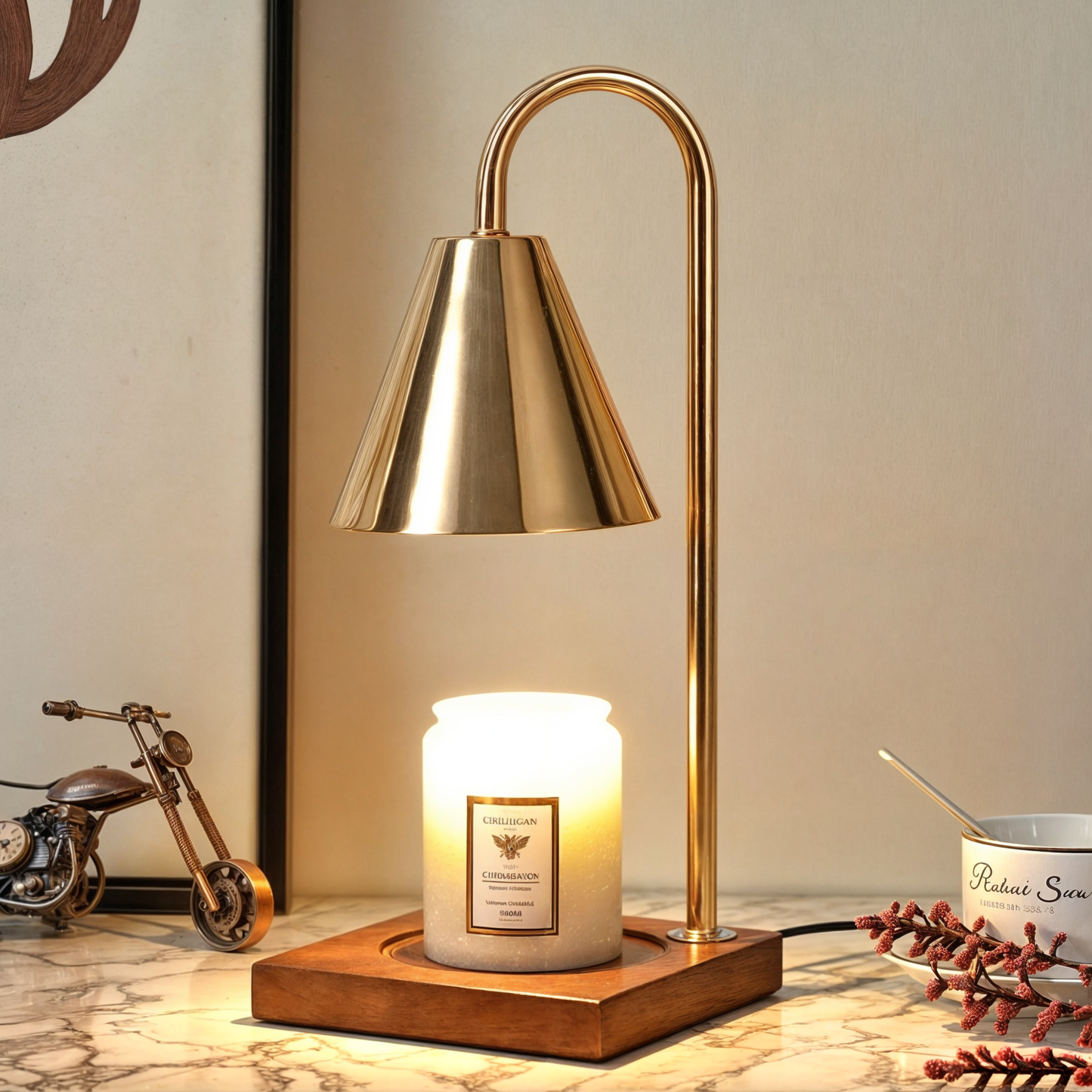 Dimmable Electric Candle Warmer Lamp with Modern Aroma Melter Design