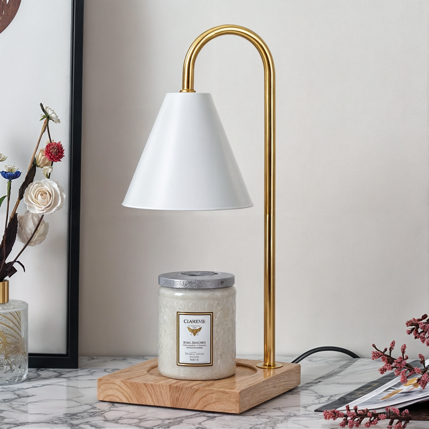 Dimmable Electric Candle Warmer Lamp with Modern Aroma Melter Design