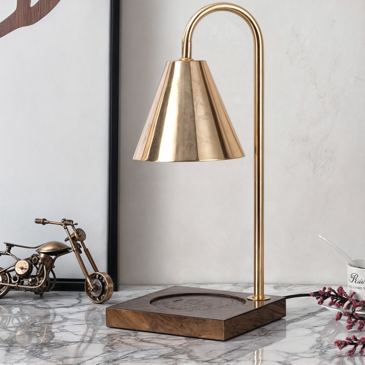 Dimmable Electric Candle Warmer Lamp with Modern Aroma Melter Design