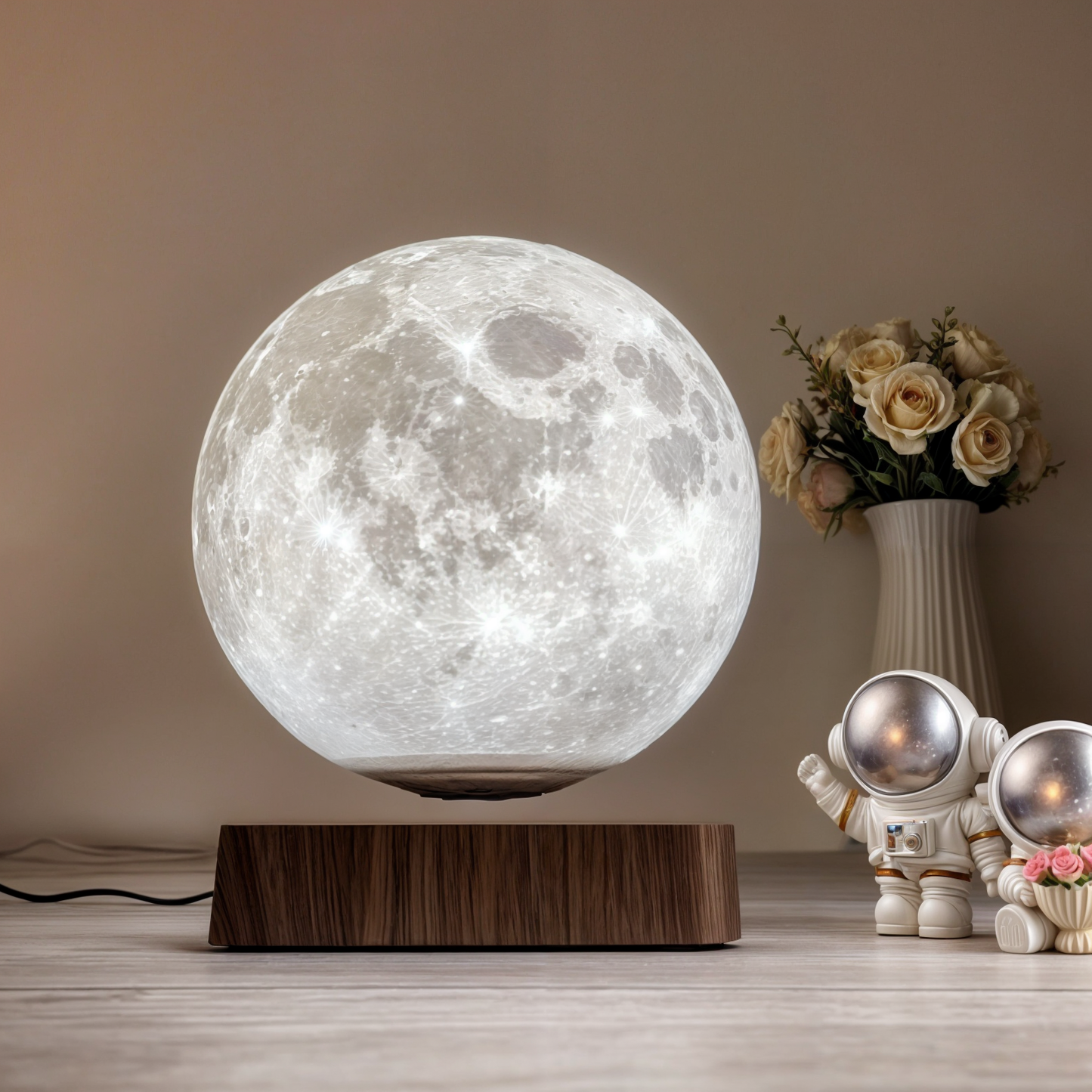 Magnetic Levitation Floating Moon Lamp – 3D Printed LED Night Light with Touch and Remote Control