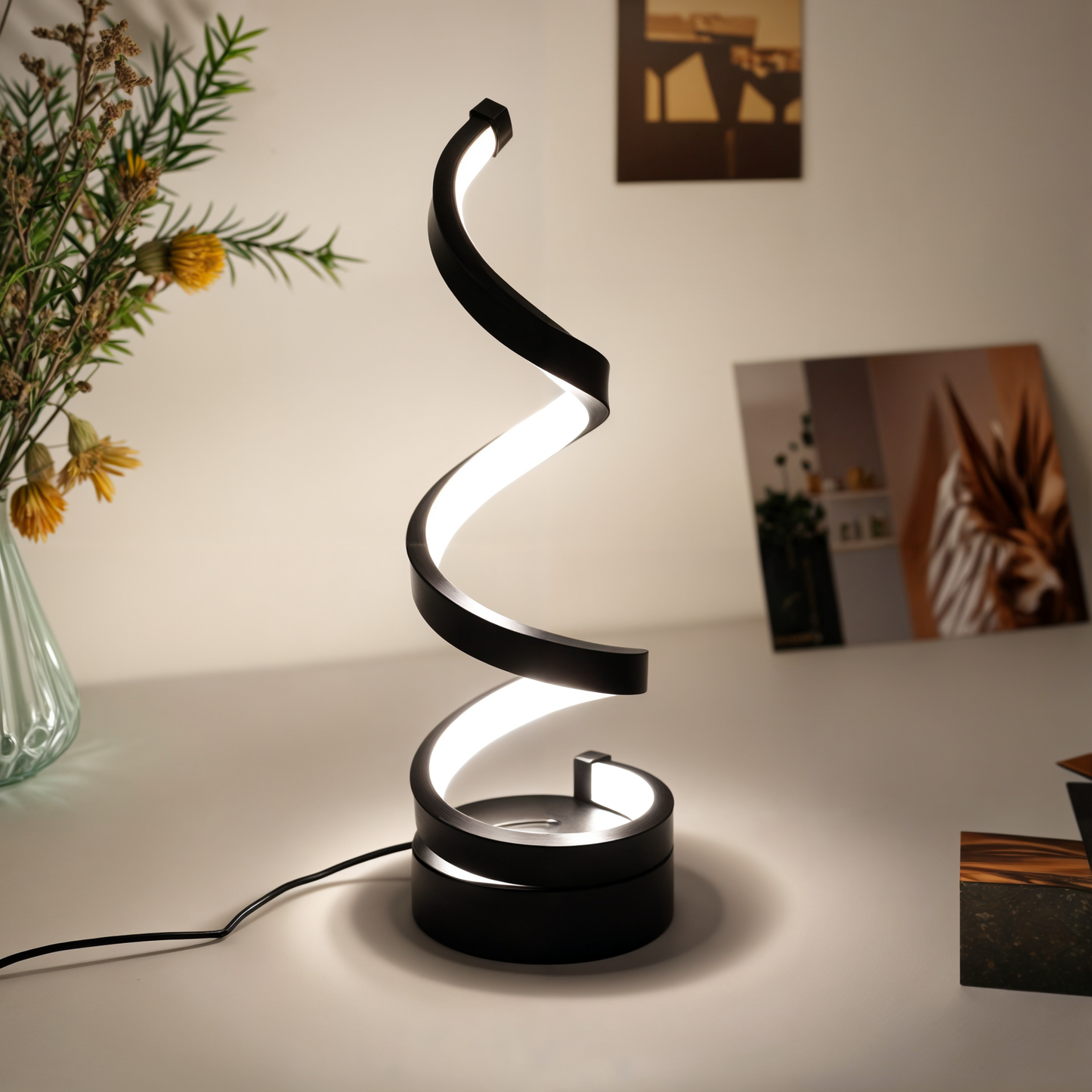 Curved LED Desk Lamp with Eye Protection, Dimmable Warm & Three-Color Settings