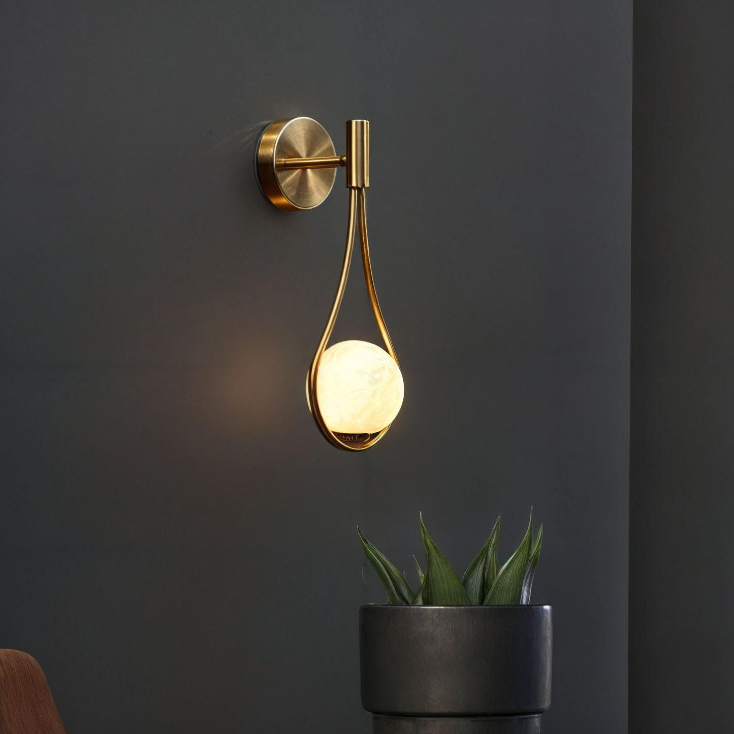 Contemporary Nordic Wall Sconce, Black and Gold, G4 LED, Iron and Glass, Up/Down Lighting