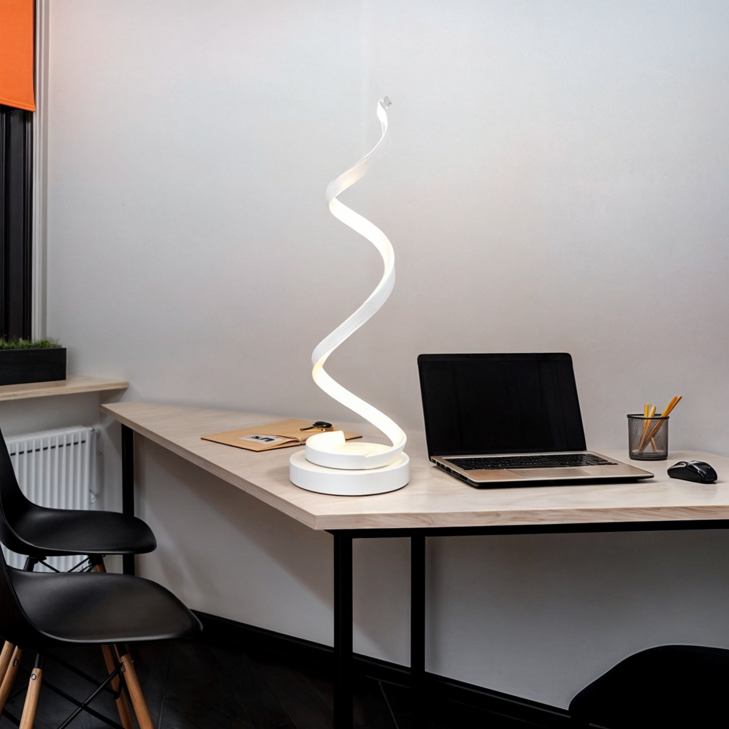 Curved LED Desk Lamp with Eye Protection, Dimmable Warm & Three-Color Settings