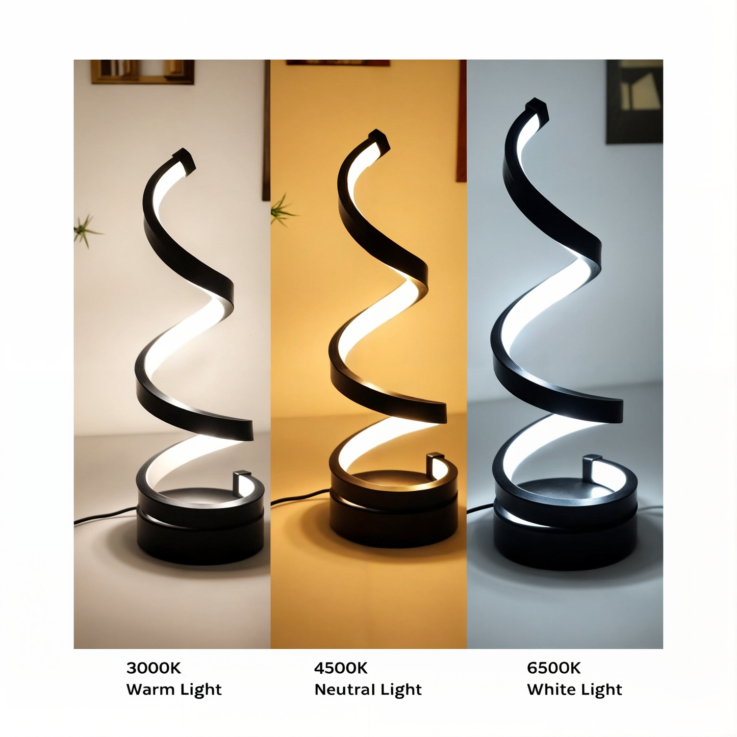 Curved LED Desk Lamp with Eye Protection, Dimmable Warm & Three-Color Settings