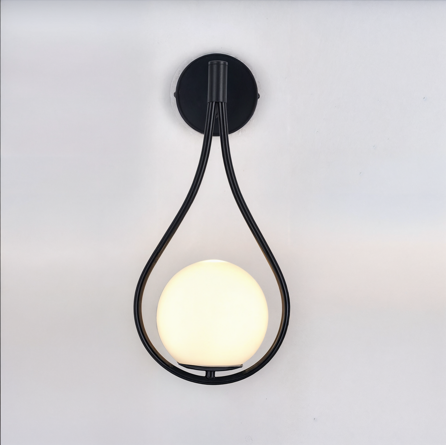 Contemporary Nordic Wall Sconce, Black and Gold, G4 LED, Iron and Glass, Up/Down Lighting