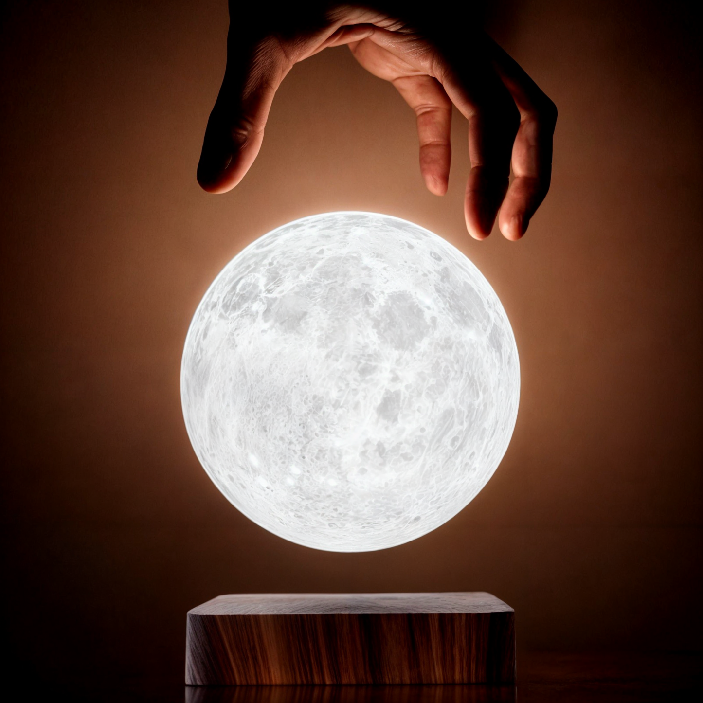 Magnetic Levitation Floating Moon Lamp – 3D Printed LED Night Light with Touch and Remote Control