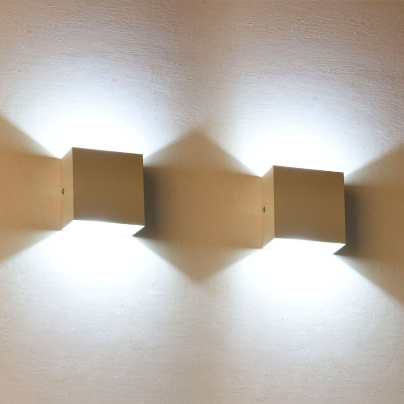Ray Contemporary LED Outdoor Wall Light - White Metal for Garden or Hall